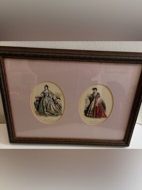 Victorian era print featuring antique French fashion